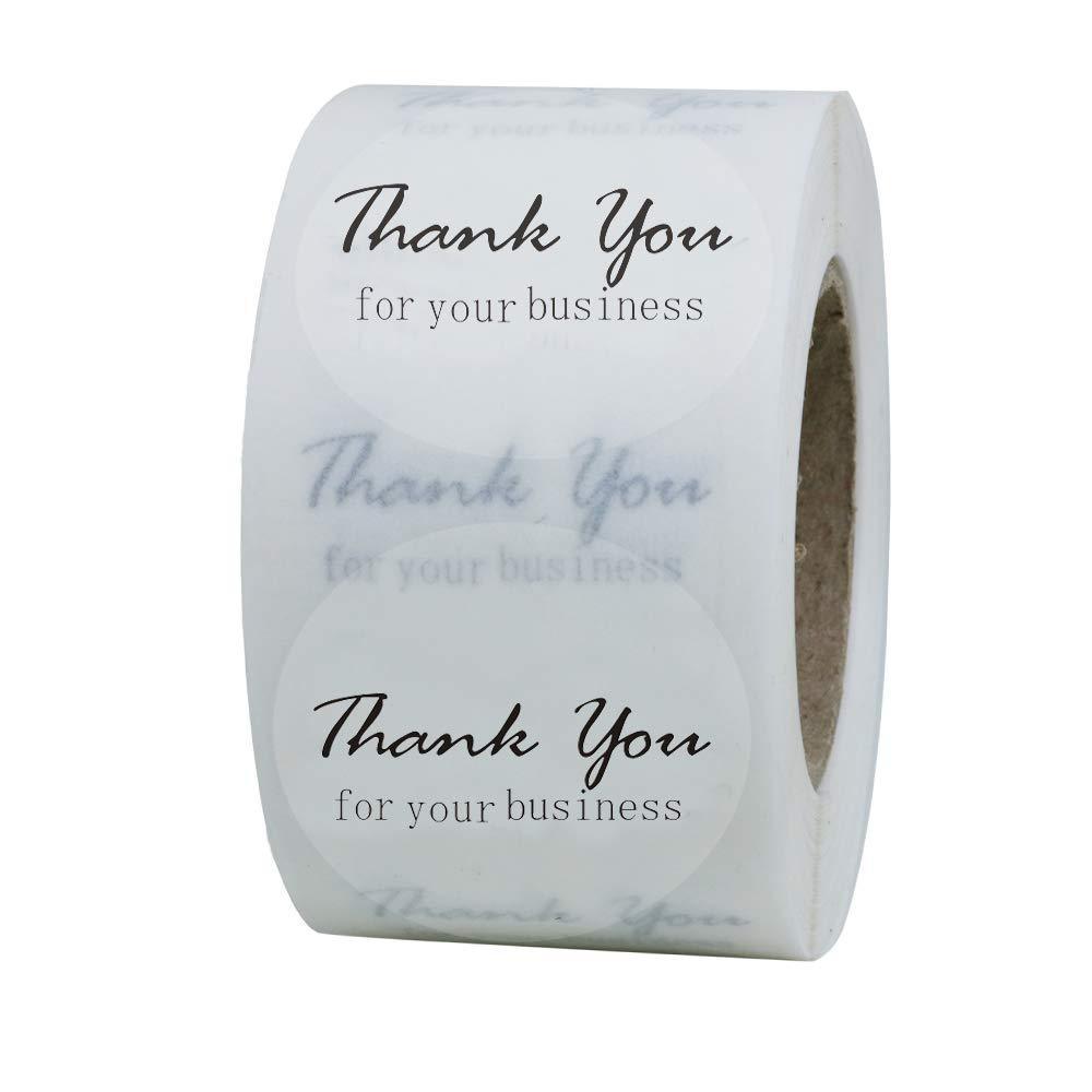 Hybsk Thank You for Your Business Stickers Gold Foil 1.5" Round Total 500 Labels Per Roll (Clear) Clear