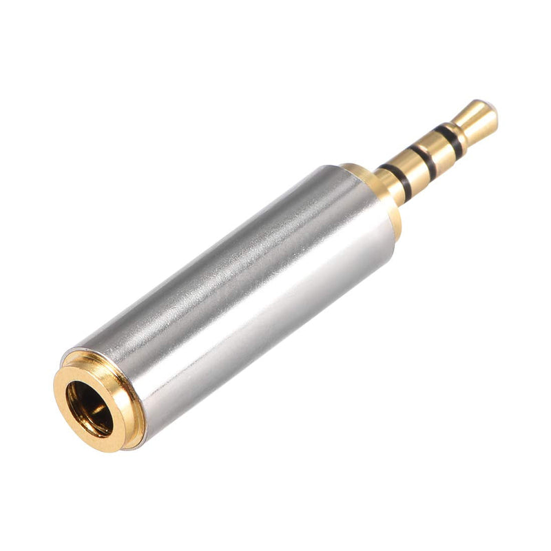 uxcell 2.5mm Stereo 4 Pole Male to 3.5mm Female Connector Audio Video Adapter Coupler Converters Zinc Alloy