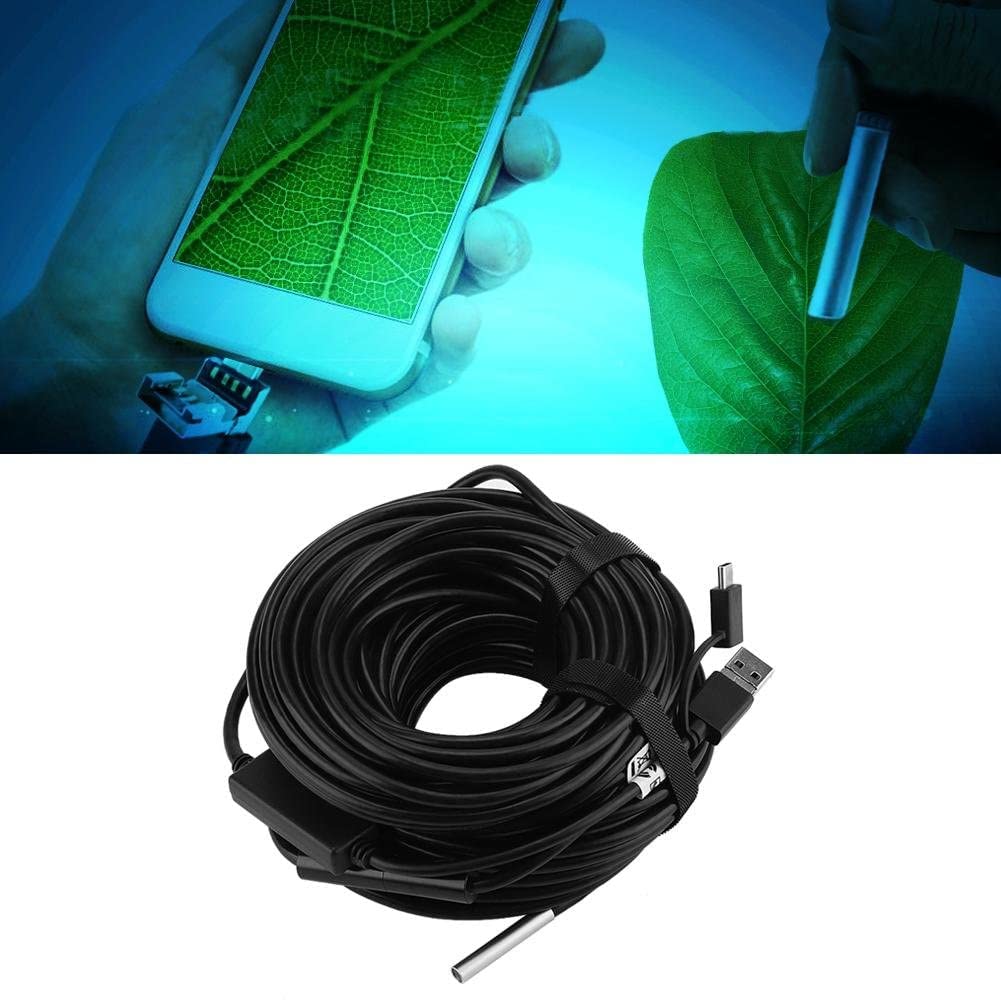 Inspection Camera 20-Meter 5.5mm 3 in 1 USB/Micro USB/Type-C Endoscope with 720P Waterproof Camera for Pipe Car Inspection