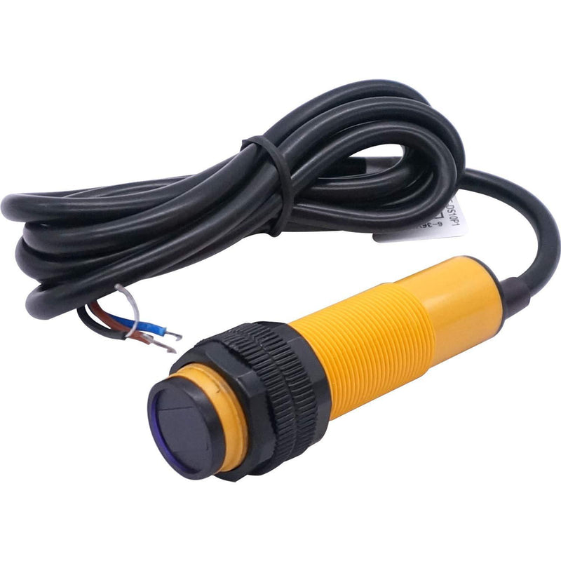 Taiss/ M18 Infrared Ray Diffuse Reflection Photoelectric Switch Sensor Optical Three Lines 6-36VDC PNP NO Proximity Switch Inductive Distance 10 cm E3F-DS10P1