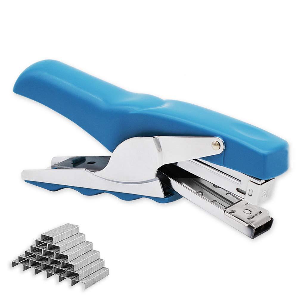 Stapler with 1000 Staples-Plier Stapler Save 60% Power,Good for Stapling at Home School or Warehouse (Blue Plier Stapler) Blue Plier Stapler