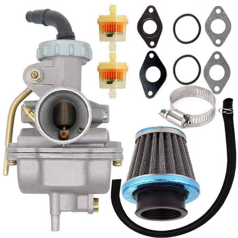 PZ20 Carburetor for Kazuma Baja 50cc 70cc 90cc 110cc 125cc TaoTao 110B NST SunL Chinese Quad 4 Stroke ATV 4 Wheeler Go Kart Dirt Bike Honda CRF50F XL75 CRF80F XR50R with Air Fuel Filter