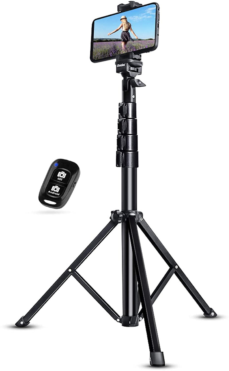 UBeesize 51" Extendable Tripod Stand with Bluetooth Remote for iPhone Android Phone, Heavy Duty Aluminum, Lightweight