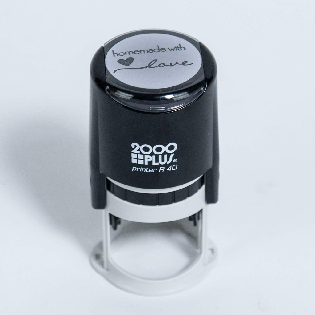 Homemade with Love Self-Inking R40 Round Stamp, 1 1/2" Diameter, Black Ink