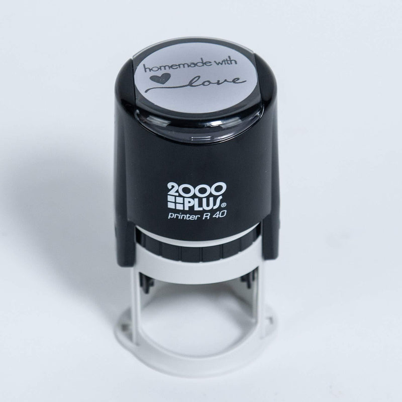 Homemade with Love Self-Inking R40 Round Stamp, 1 1/2" Diameter, Black Ink