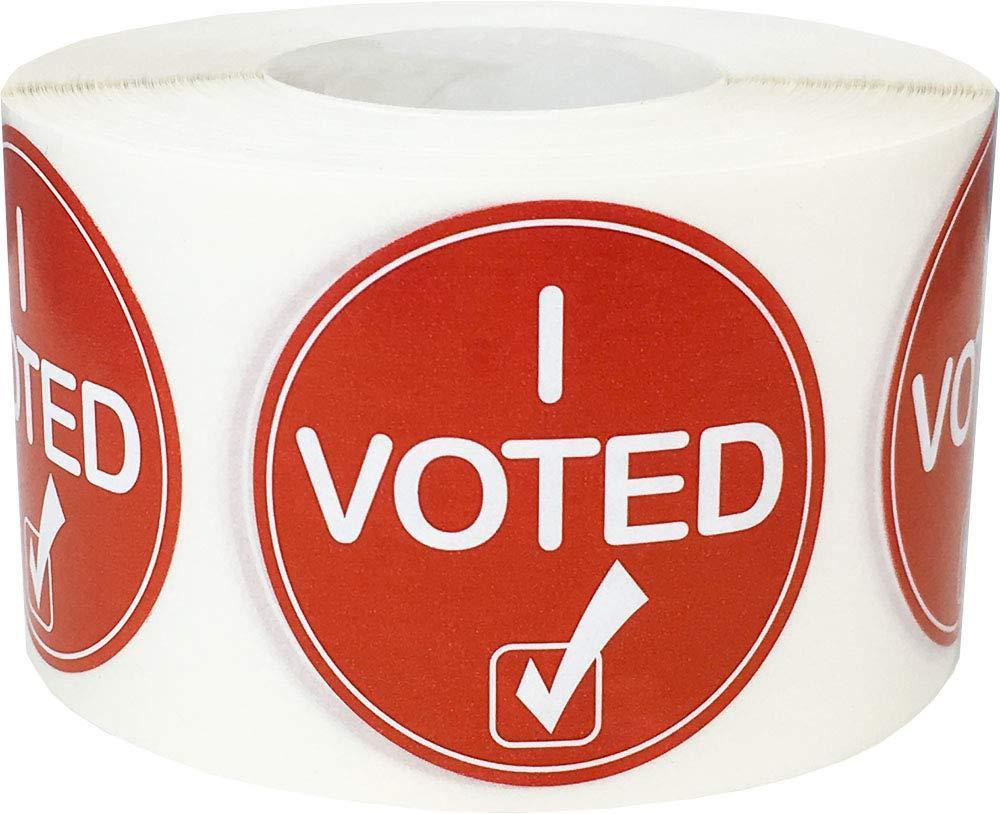 "I Voted" Check Mark Labels, 1.5" Circle Election Day Stickers, 500 Pack