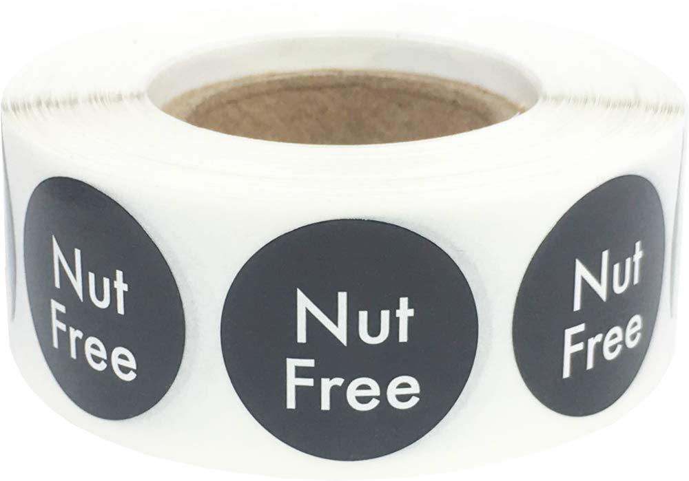 Nut Free Labels .75 Inch Round Circle Dots 500 Adhesive Stickers