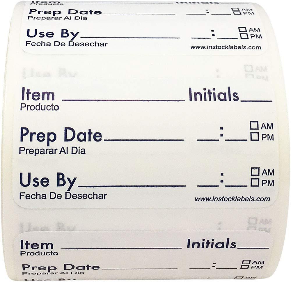 Writable Food Rotation Labels Prep Date Use by Permanment Adhesive 1 x 2 Inch 500 Total Stickers