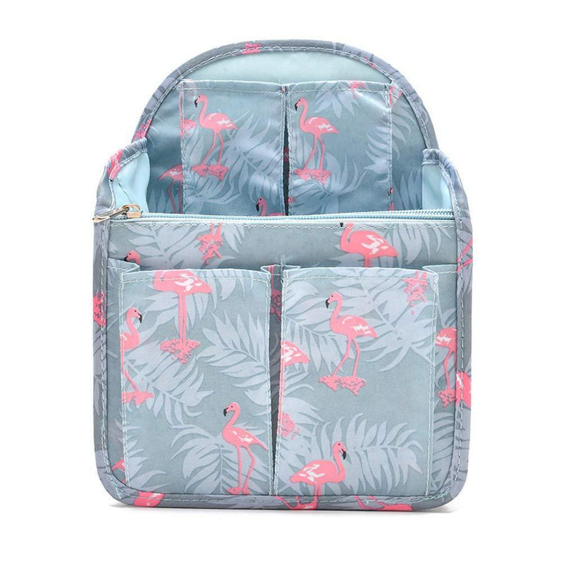 HOYOFO Mini Backpack Organizer Insert Small Bag Divider for Rucksack Purse Lightweight Nylon Shoulder Bag Organizer Insert, Flamingo Blue Flamingo