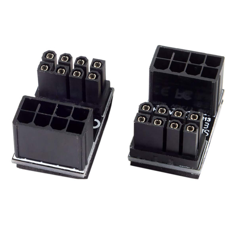 CY ATX 8Pin Female to 8pin Male 180 Degree Angled Adapter for Desktops Graphics Card 8PIN-8PIN*2