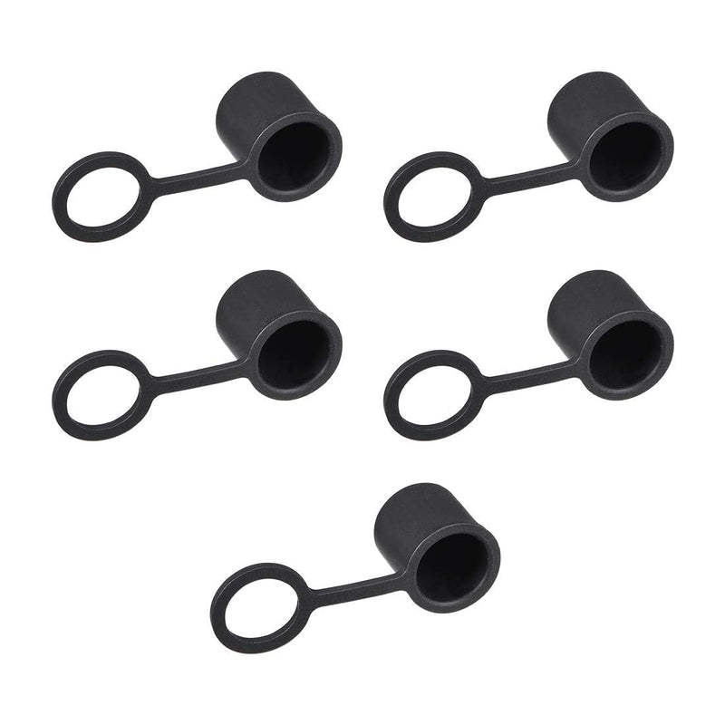 uxcell 5pcs BNC Silicone Protectors Cap Port Cover Anti Dust Black