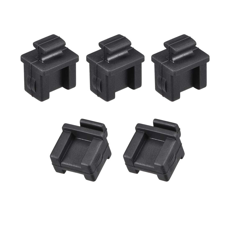 uxcell 5pcs SFP Silicone Protectors Cap Port Cover Anti Dust 14mmx12mmx17mm Black