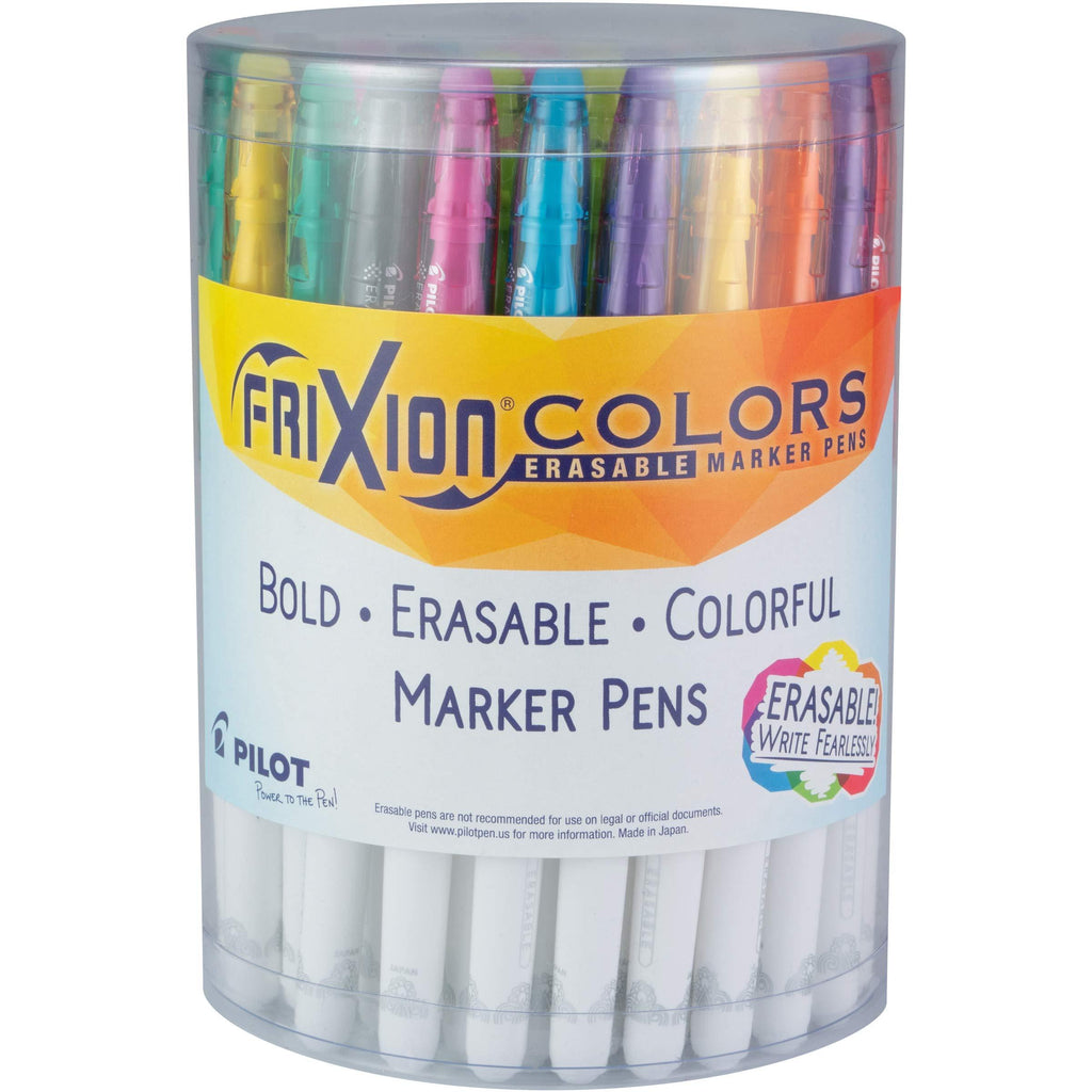 PILOT FriXion Colors Erasable Marker Pens, Bold Point, Assorted Color Inks, Tub of 36 (8032) Pack of 36