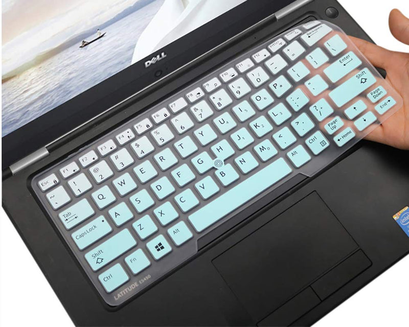 CaseBuy Keyboard Cover Compatible with Dell Latitude 5480 5490 7490 14" Laptop, Dell 3340 E3340 E5490 5491 E5491 E5450 E5470 E7450 E7470 7480 E7480 Keyboard Skin with Pointing, Ombre Mint Ombre Mint Green