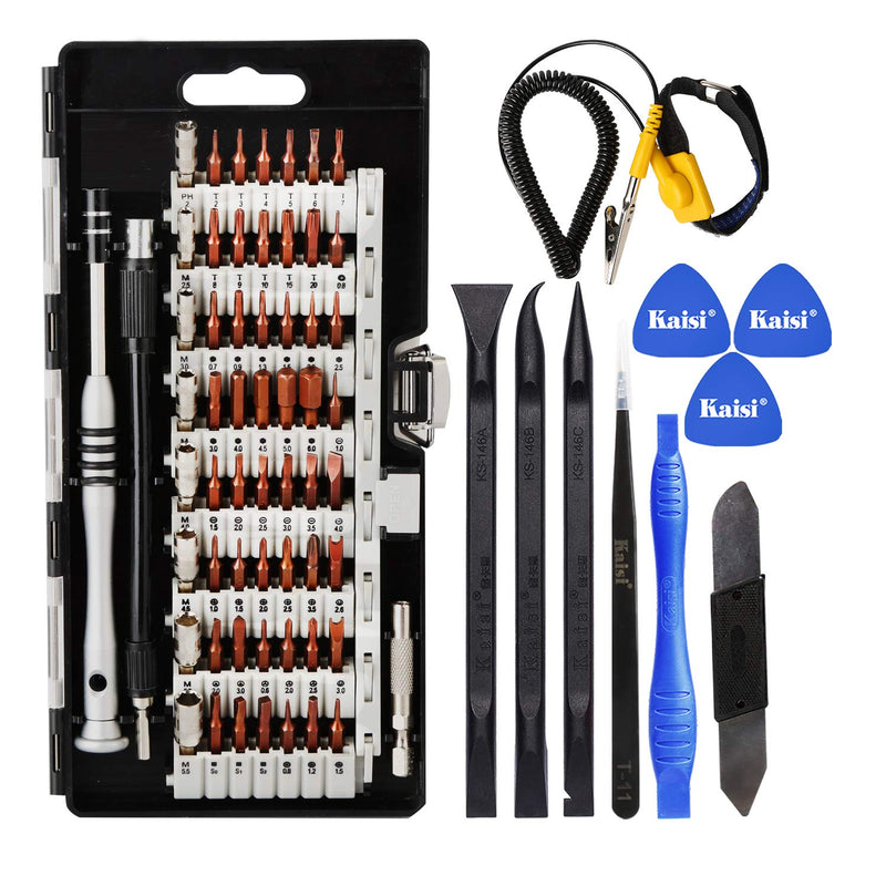 Kaisi 70 in 1 Precision Screwdriver Set Professional Electronics Repair Tool Kit with 56 Bits Magnetic Driver Kit, Anti Static Wrist Band, Spudgers for Tablet, MacBook, PC, iPhone, Xbox, Game Console