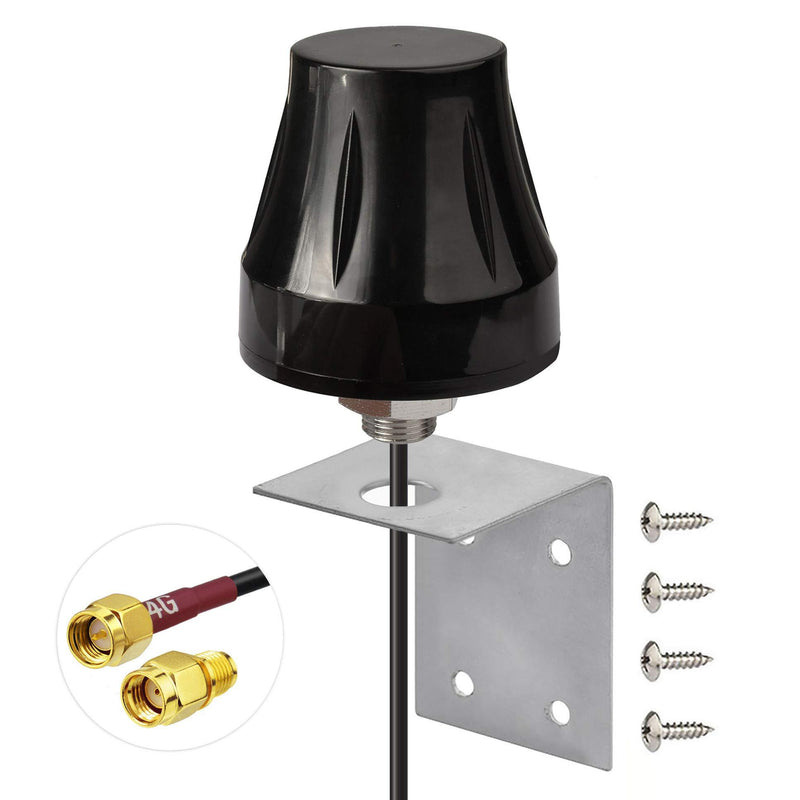 Bingfu 4G LTE 5dBi SMA Male Antenna Outdoor Fixed Bracket Wall Mount Waterproof Antenna 4G LTE Wireless CPE Router Hotspot Cellular Gateway Trail Camera Game Camera Vehicle Outdoor Security Camera 4G Antenna