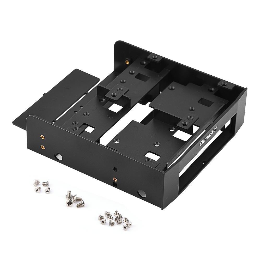 Zerone 5.25'' to 3.5''/ 2.5'' Bay Adapter 5.25" Floppy-Drive to Dual 2.5 x 3.5 HDD/SSD Bay Cover Computer Mounting Bracket Kit for PC