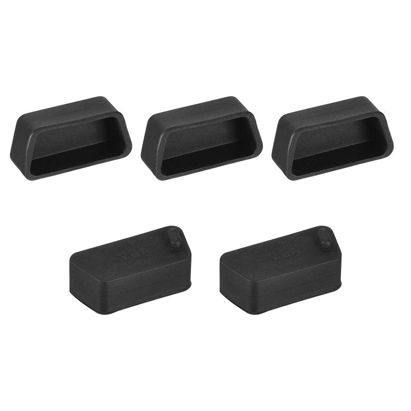 uxcell 5pcs VGA Port Silicone Protectors Cap Cover Anti Dust for DB9, RS232, 15mmx7mm Black