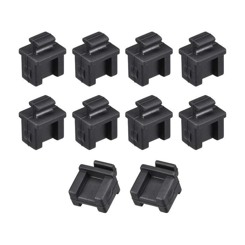 uxcell 10pcs SFP Silicone Protectors Cap Port Cover Anti Dust 14mmx12mmx17mm Black