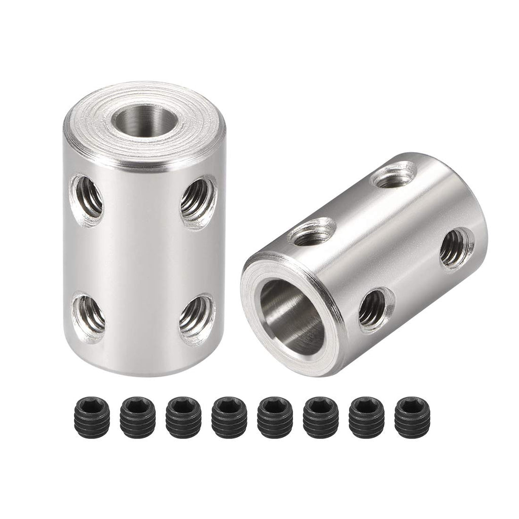 uxcell 5mm to 8mm Bore Rigid Coupling Set Screw L22XD14 Stainless Steel,Shaft Coupler Connector,Motor Accessories,2pcs