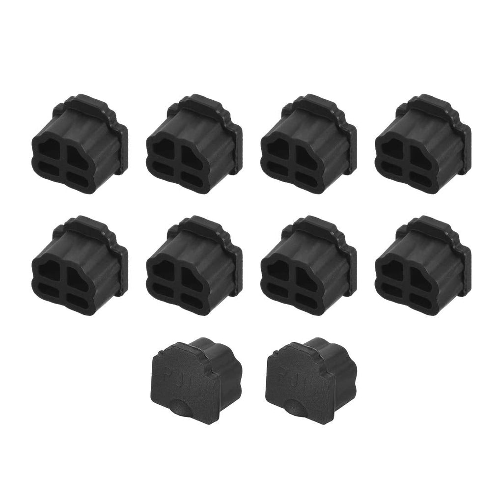 uxcell 10pcs RJ11 Silicone Protector Telephone Modular Port Anti Dust Cap Cover 9.5mmx7.5mm Black