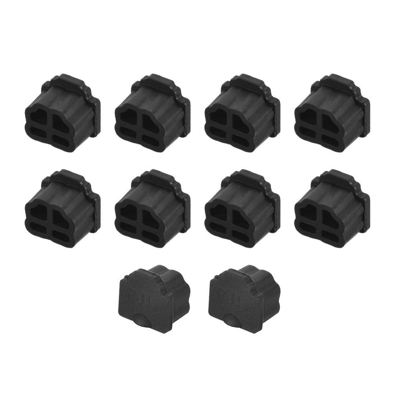 uxcell 10pcs RJ11 Silicone Protector Telephone Modular Port Anti Dust Cap Cover 9.5mmx7.5mm Black