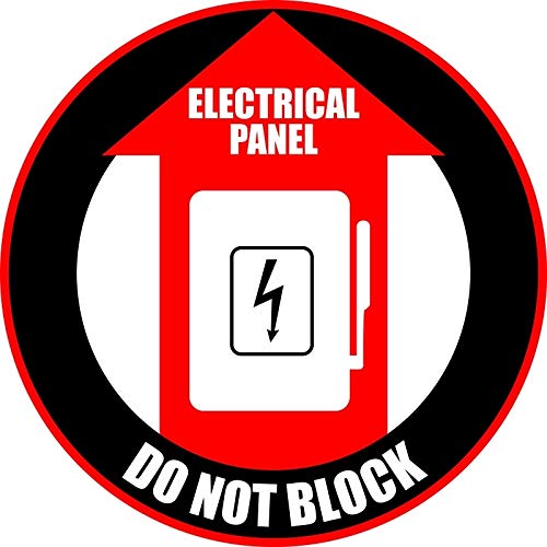 Electrical Panel - Do Not Block Floor Sign Sticker Decal 12", Red
