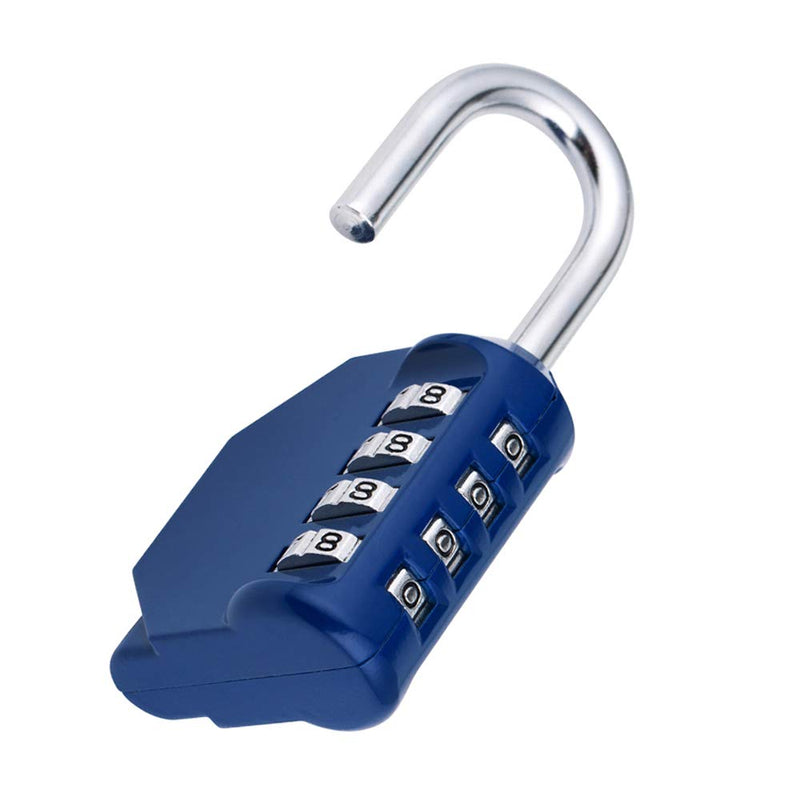 ZHEGE Combination Locker Lock, 4 Digit Outdoor Padlock for Gym, School, Gates, Doors, Fence, Hasps and Storage Blue1