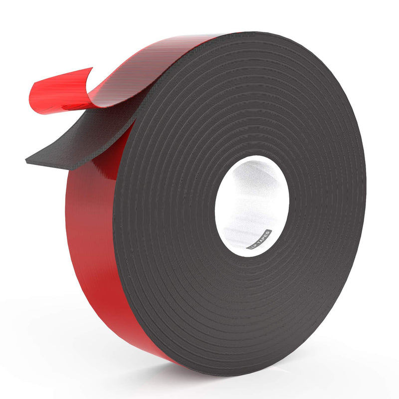 LLPT Double Sided Foam Tape 1 Inch x 50 Feet Multiple Sizes for Automotive Car Trim Strip Gap Filling Mountings Outdoor Indoor Weatherproof Adhesive(T004A) 1 Inch x 50 Ft