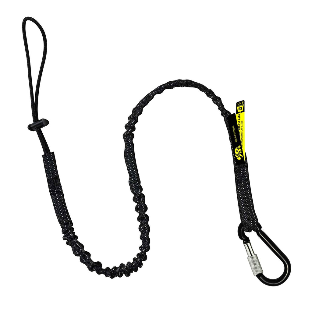 BearTOOLS Tool Lanyard with Single Carabiner and Adjustable Loop End, Standard Length, Maximum Weight Limit 8KG / 17.6lb, Aluminum Screw Lock Carabiner with Shock Cord Stopper, 0921S (1 Pack) 1 Pack