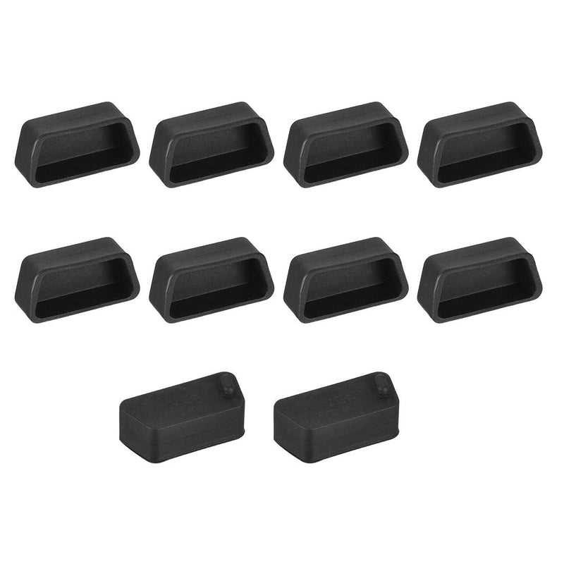 uxcell 10pcs VGA Port Silicone Anti Dust Protectors Cap Cover for DB9, RS232 Black