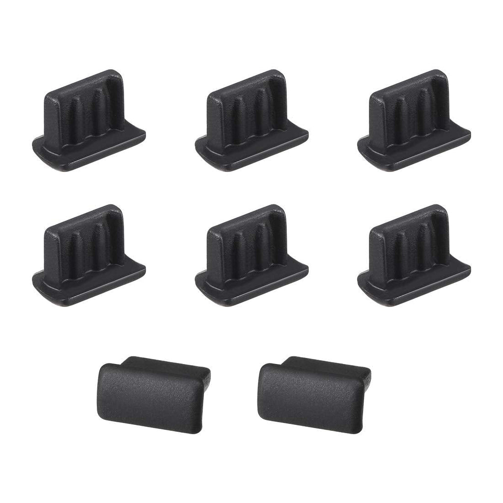 uxcell 10pcs Silicone Mini USB Cap Port Cover Anti Dust Protector 7mmx2mm Black((did Not Fit USB)