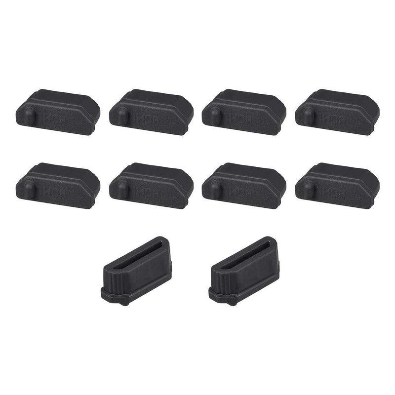 uxcell 10pcs Anti Dust Silicone Cover Port Protectors for Female Port 11mmx1.3mm Black