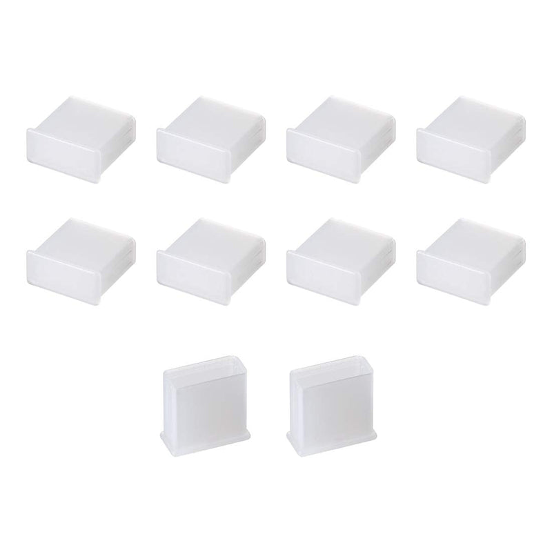 uxcell 10pcs Silicone USB Cap Port Cover Anti Dust Protector 13mmx5mm for USB 2.0 Clear