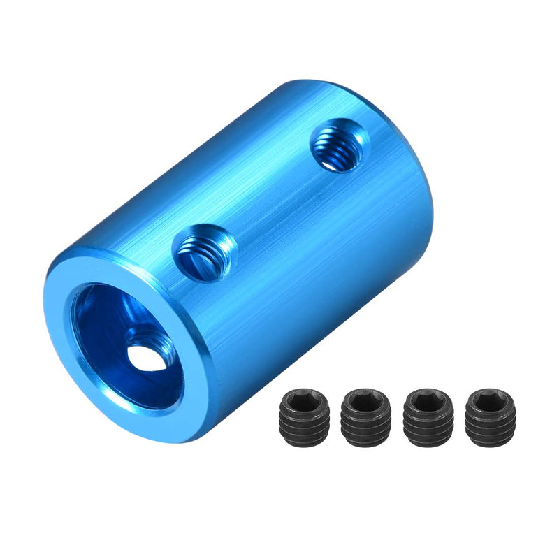 uxcell 10mm to 10mm Bore Rigid Coupling Set Screw L25XD16 Aluminum Alloy,Shaft Coupler Connector,Motor Accessories,Blue