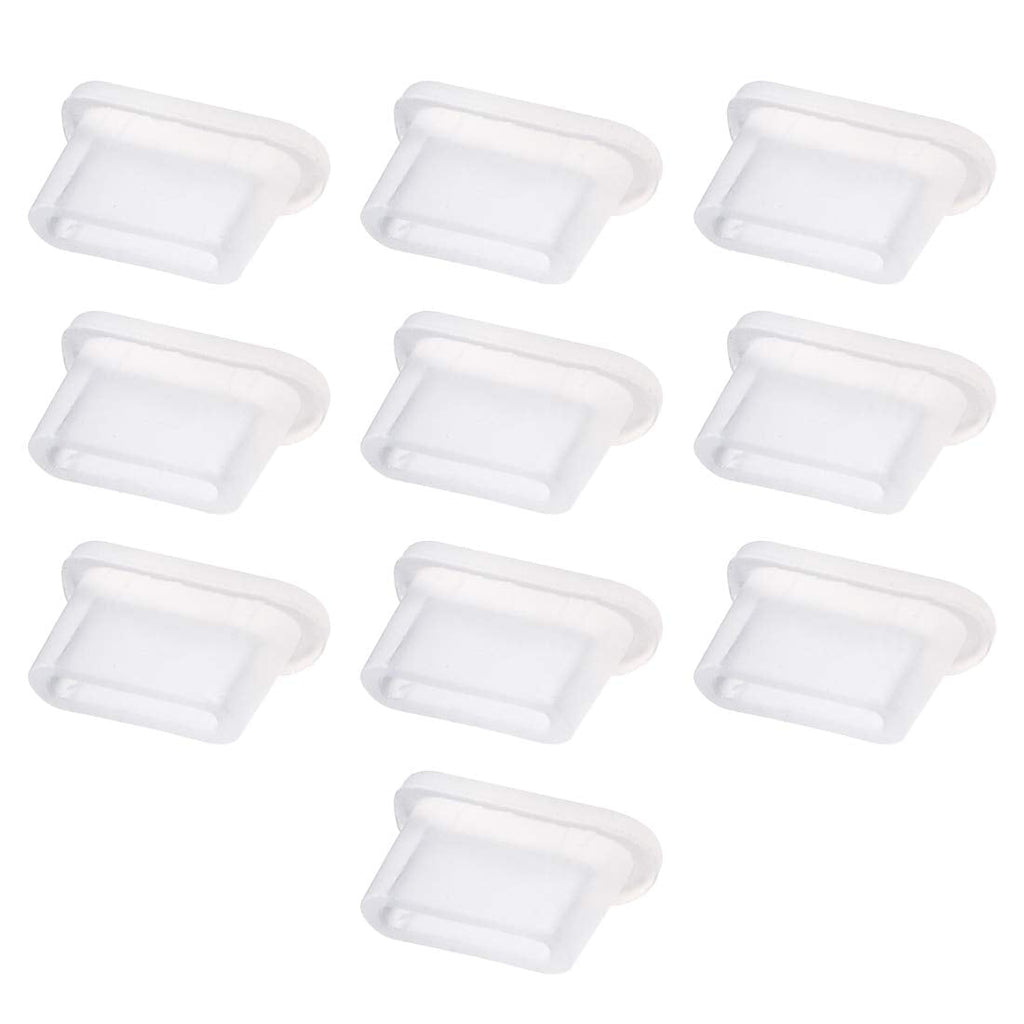 uxcell 10pcs USB Type C Silicone Protectors Cap Port Cover Anti Dust White