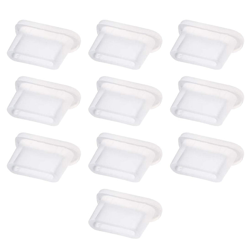 uxcell 10pcs USB Type C Silicone Protectors Cap Port Cover Anti Dust White