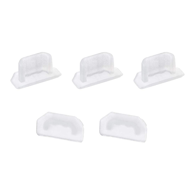 uxcell 5pcs Silicone Micro USB Cap Port Cover Anti Dust Protector 6.5mmx2.3mm Clear