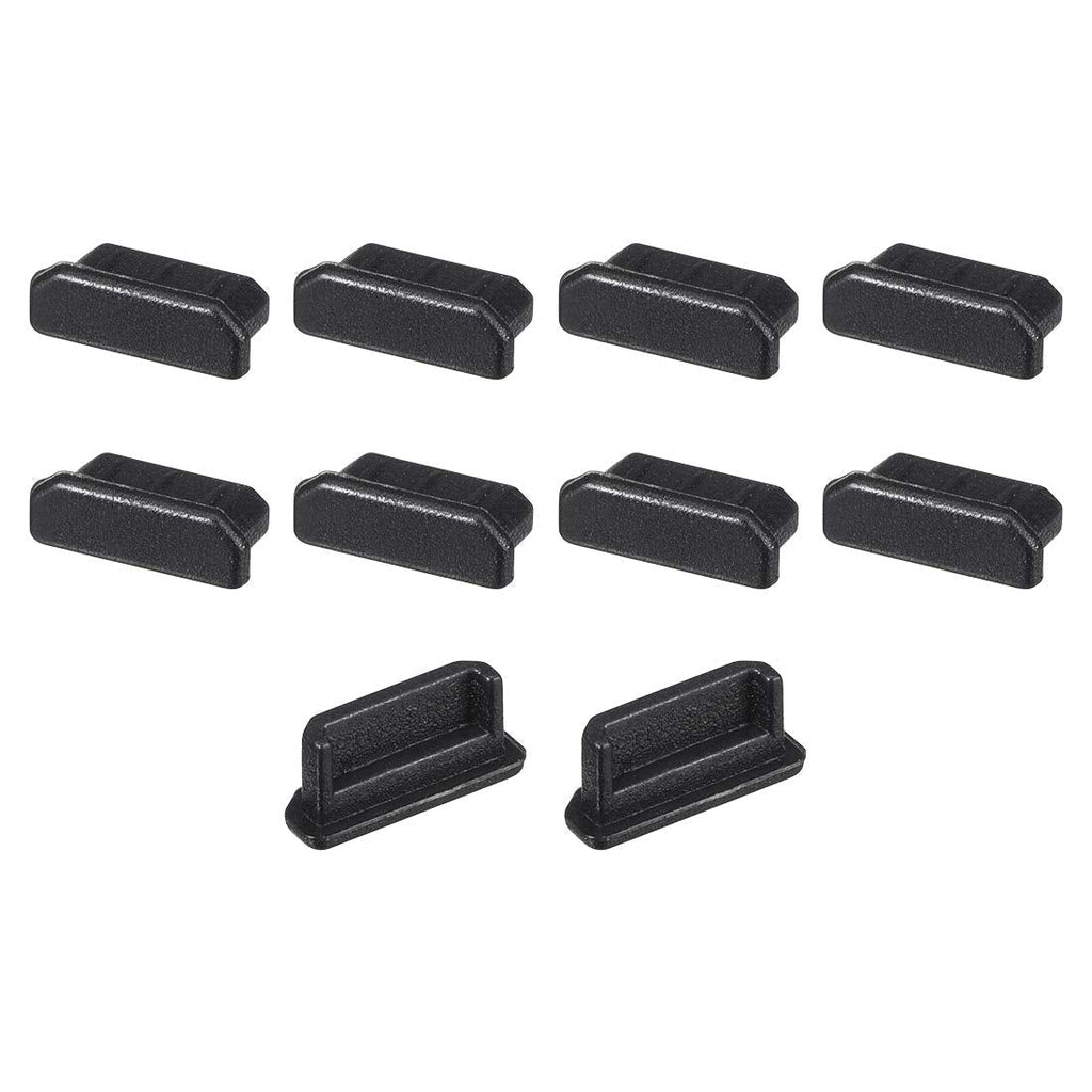 uxcell 10pcs Male Anti Dust Silicone Cover Port Protectors 10mmx2.5mm Black