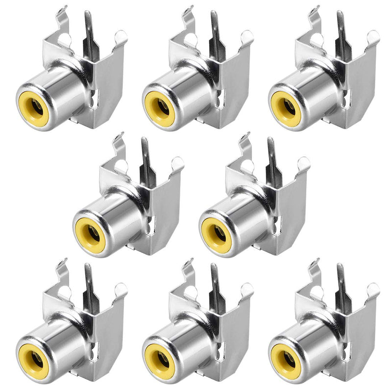uxcell PCB Panel Mount Single RCA Socket Female Jack Audio Video AV Connector Silver Tone 8Pcs