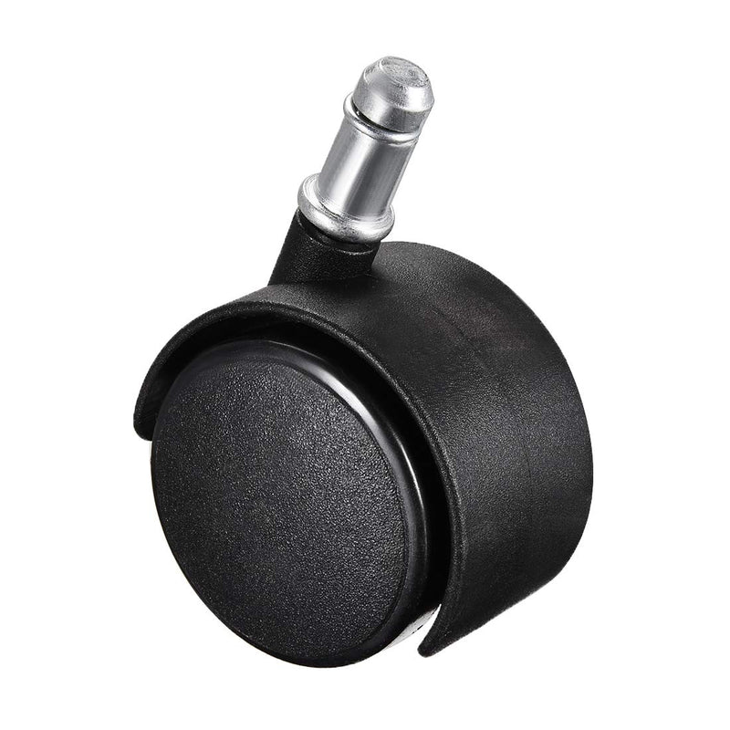 uxcell 2inch Swivel Casters Nylon Twin Wheel Universal 11mmx22mm Stem Caster Black