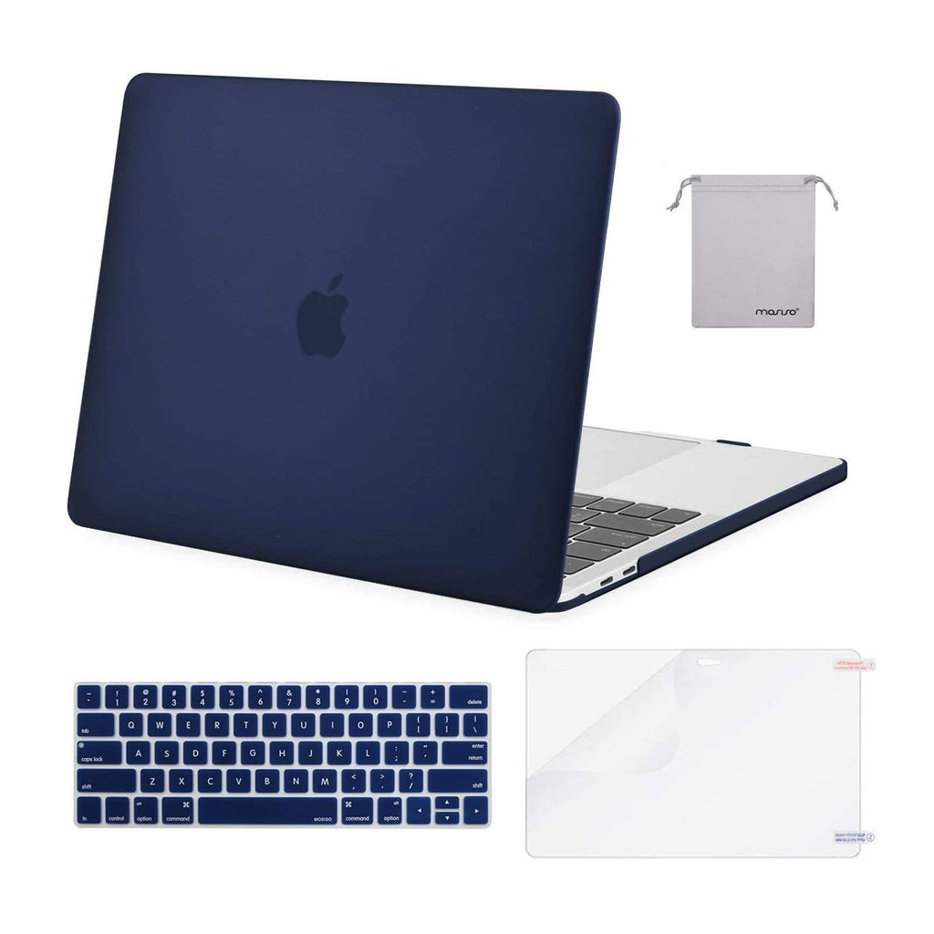 MOSISO Compatible with MacBook Pro 13 inch Case 2016-2020 Release A2338 M1 A2289 A2251 A2159 A1989 A1706 A1708, Plastic Hard Shell Case&Keyboard Cover Skin&Screen Protector&Storage Bag, Navy Blue