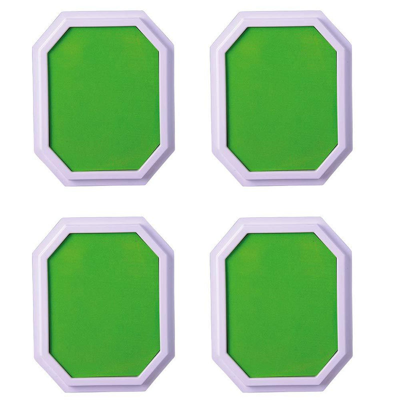 Constructive Playthings MTC-21034 Mega Washable 7 1/4" W. Stamp Pad Set of 4 Green Pads