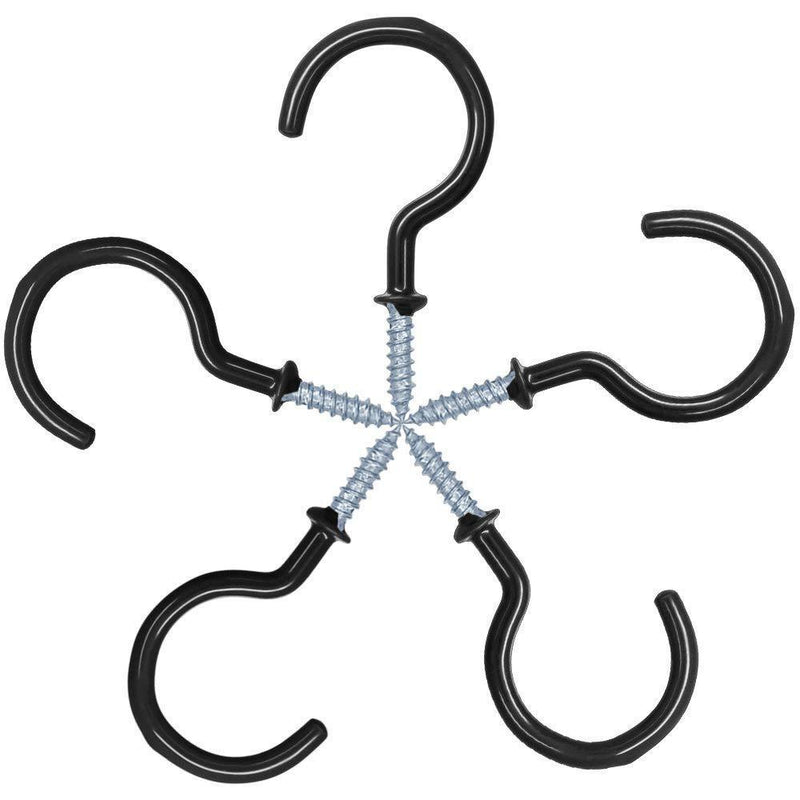 ECKJ Cup Hooks Mug Hooks 20PCS Ceiling Hooks Vinyl Coated Screw in Wall Hooks Plant Hooks Kitchen Hooks Great for Indoor Outdoor Use Color Black 1.77 Inches 1.25in 20pcs