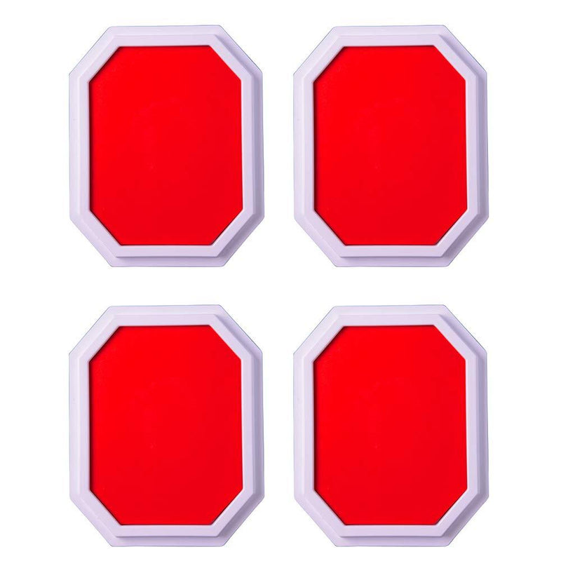 Constructive Playthings MTC-21014 Mega Washable 7 1/4" W. Stamp Pad Set of 4 Red Pads