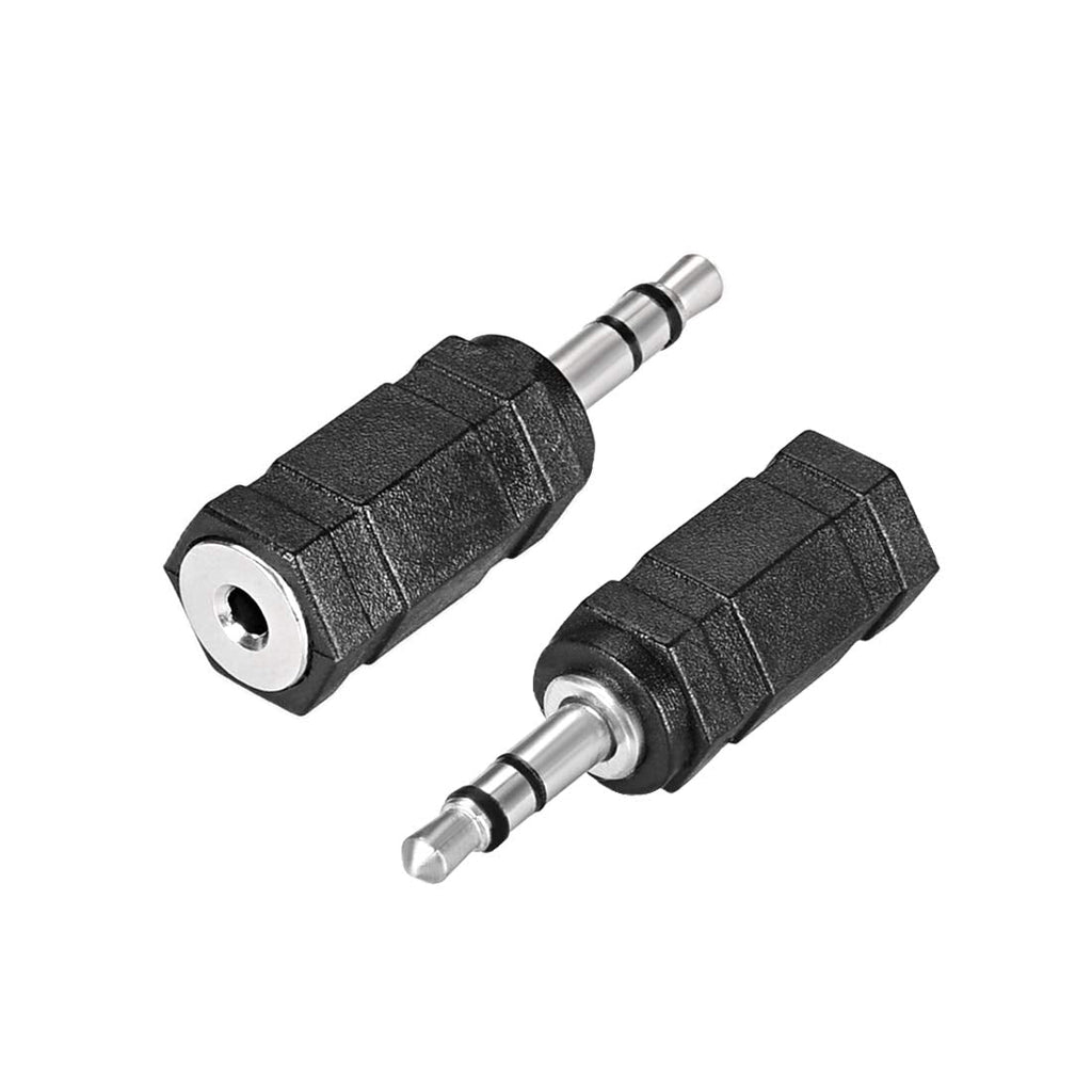 uxcell 3.5mm Male to 2.5mm Female Connector Adapters Couplers 2Pcs for Stereo Audio Video AV TV Cable Convert