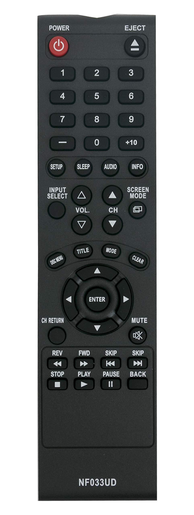 New NF033UD Replaced Remote fit for Sylvania Emerson TV DVD Player LD190SS1 LD190SS2 LD195SSX LD320SS1 LD320SS2 LD320SSX LD370SSX LD190EM1 LD190EM2 LD260EM2 LD320EM2 A9DF1UH