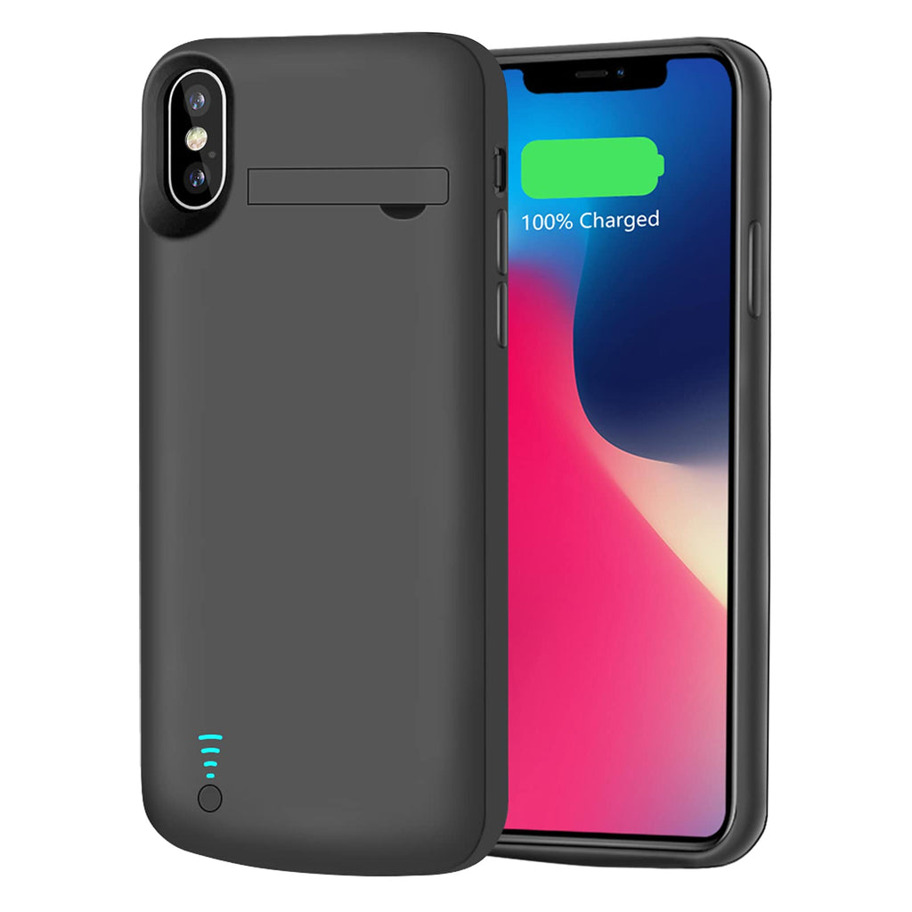 RUNSY Battery Case Compatible with iPhone X XS, 5000mAh Rechargeable Extended Battery Charging Case, External Battery Charger Case, Adds 2X Extra Juice, Support Wired Headphones (5.8 inch)