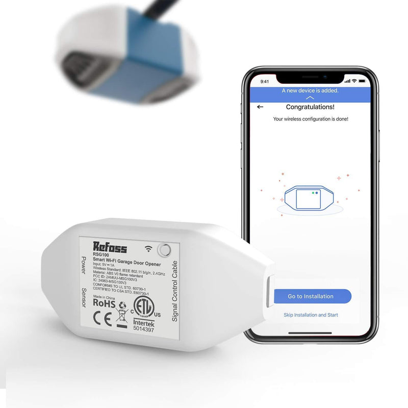 Refoss Smart Wi-Fi Garage Door Opener, APP Control, Compatible with Alexa, Google Assistant, No Hub Needed White