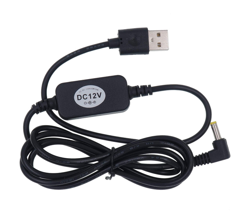 DigitCont USB 5V to DC 12V 4mm x 1.7mm Power Cable, Compatible with Dot Devices, USB Voltage Step Up Converter Cable, Power Supply Adapter Cable, 4 feet, DC 5V to DC 12V Cable (Black) 2019 Edition